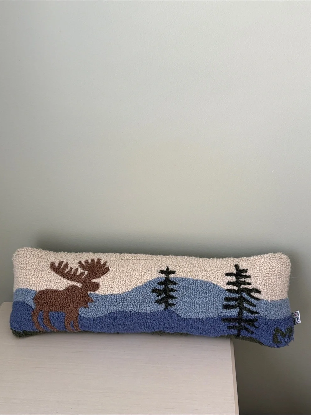 Chandler 4 Corners Mountain Moose Hand Hooked Throw Pillow 8